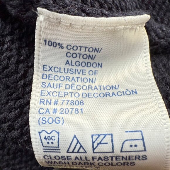 Tommy Hilfiger Jeans M Navy Blue Cotton Cable Knit Full Zip Cardigan Sweater - Picture 5 of 16